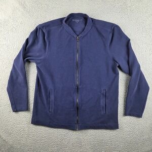 JOHN VARVATOS USA Sweater Mens XL Blue Full-Zip Knit Cardigan Jacket